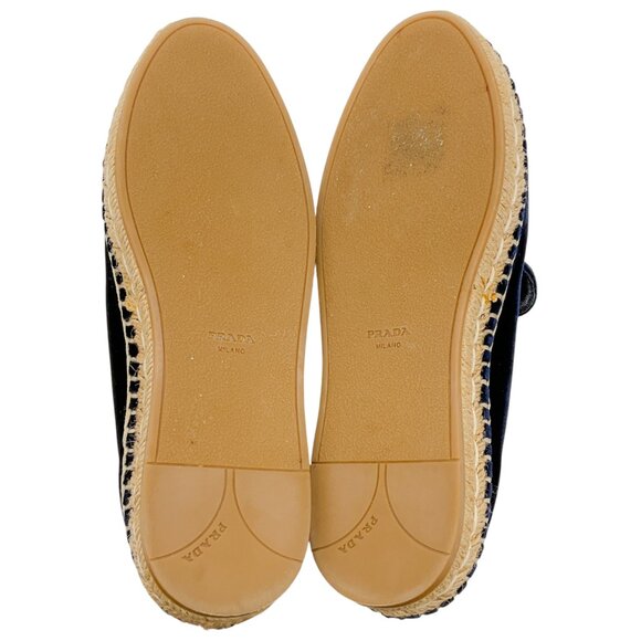 Prada Navy Blue Velvet Espadrilles - Picture 6 of 6